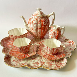 Wileman Foley China Tea For Two, Red Jungle Pattern