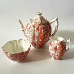 Wileman Foley China Tea For Two, Red Jungle Pattern
