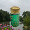 Daum Freres Glass Scent Bottle with Silver Cover and Glass Stopper Decorated with Gui