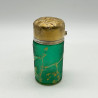 Daum Freres Glass Scent Bottle with Silver Cover and Glass Stopper Decorated with Gui