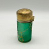 Daum Freres Glass Scent Bottle with Silver Cover and Glass Stopper Decorated with Gui