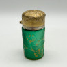 Daum Freres Glass Scent Bottle with Silver Cover and Glass Stopper Decorated with Gui