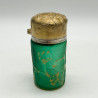 Daum Freres Glass Scent Bottle with Silver Cover and Glass Stopper Decorated with Gui