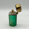 Daum Freres Glass Scent Bottle with Silver Cover and Glass Stopper Decorated with Gui