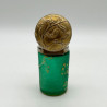 Daum Freres Glass Scent Bottle with Silver Cover and Glass Stopper Decorated with Gui