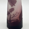 Emile Galle Cameo Glass Small Vase, Decorated with Clematis