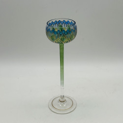 Fritz Heckert Flower Formed Enameled Liqueur Glass