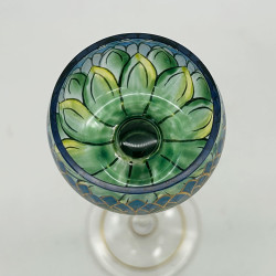 Fritz Heckert Flower Formed Enameled Liqueur Glass