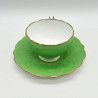 Aynslely China Butterfly Handled Cup and Saucer, Cabbage Green