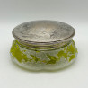 Old Baccarat Glass Box & Cover, Cameo Glass Acid Etched with Morning Glory