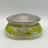Old Baccarat Glass Box & Cover, Cameo Glass Acid Etched with Morning Glory