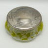 Old Baccarat Glass Box & Cover, Cameo Glass Acid Etched with Morning Glory