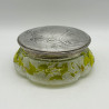 Old Baccarat Glass Box & Cover, Cameo Glass Acid Etched with Morning Glory