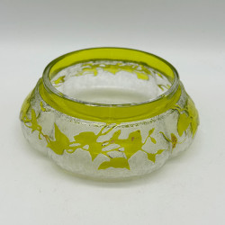 Old Baccarat Glass Box & Cover, Cameo Glass Acid Etched with Morning Glory