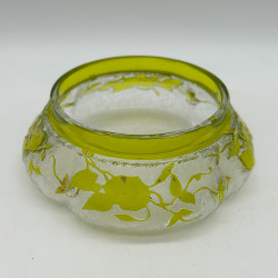 Old Baccarat Glass Box & Cover, Cameo Glass Acid Etched with Morning Glory