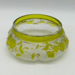 Old Baccarat Glass Box & Cover, Cameo Glass Acid Etched with Morning Glory