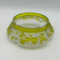 Old Baccarat Glass Box & Cover, Cameo Glass Acid Etched with Morning Glory