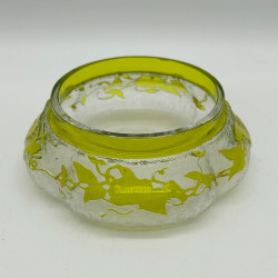 Old Baccarat Glass Box & Cover, Cameo Glass Acid Etched with Morning Glory