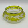 Old Baccarat Glass Box & Cover, Cameo Glass Acid Etched with Morning Glory