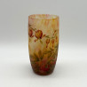 Daum Freres Cameo and Enamelled Glass Bleeding Heart Vase