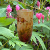 Daum Freres Cameo and Enamelled Glass Bleeding Heart Vase