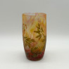 Daum Freres Cameo and Enamelled Glass Bleeding Heart Vase