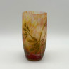 Daum Freres Cameo and Enamelled Glass Bleeding Heart Vase