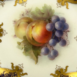 Royal Worcester Porcelain Cabinet Plate Hand Painted Fruits by Richard  Sebright