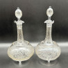 Bohemian a Pair of Glass Decanter and Stoppers, Beautifully Engraved