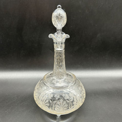 Bohemian a Pair of Glass Decanter and Stoppers, Beautifully Engraved