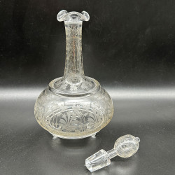 Bohemian a Pair of Glass Decanter and Stoppers, Beautifully Engraved
