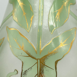 French Art Nouveau Cristalleir De Pantin Large Enamelled Glass Vase