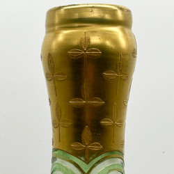 French Art Nouveau Cristalleir De Pantin Large Enamelled Glass Vase