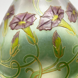 French Art Nouveau Cristalleir De Pantin Large Enamelled Glass Vase