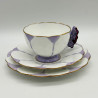 Aynsley Art Deco Butterfly Handle Trio Very Rare Purple Color