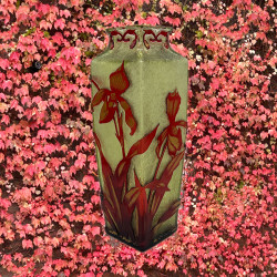 Old Baccarat Cameo Glass Vase, Acid Etched...