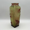 Old Baccarat Cameo Glass Vase, Acid Etched Overlaid with Orchids