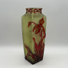Old Baccarat Cameo Glass Vase, Acid Etched Overlaid with Orchids