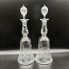 English Antique Intaglio Cut Glass Pair Decanters, Beautifully engraved