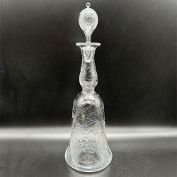 English Antique Intaglio Cut Glass Pair Decanters, Beautifully engraved