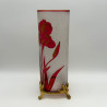 Old Baccarat Cameo Glass Vase with Metal Foot, Decorated with Iris