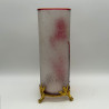 Old Baccarat Cameo Glass Vase with Metal Foot, Decorated with Iris