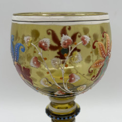 Theresienthal a pair enameled glass goblets, Decorated with Floral Patter