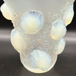 Rene Lalique Clear and Opalescent Glass Vase St Francois