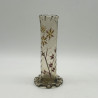 Emile Galle Enameled amber Glass Vase Decorated with Plant