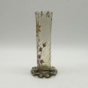 Emile Galle Enameled amber Glass Vase Decorated with Plant