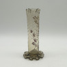 Emile Galle Enameled amber Glass Vase Decorated with Plant
