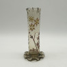 Emile Galle Enameled amber Glass Vase Decorated with Plant