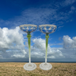 Fritz Heckert Flower Formed Liqueur Glasses,...