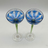 Fritz Heckert Flower Formed Liqueur Glasses, Enameled with Floral Patter